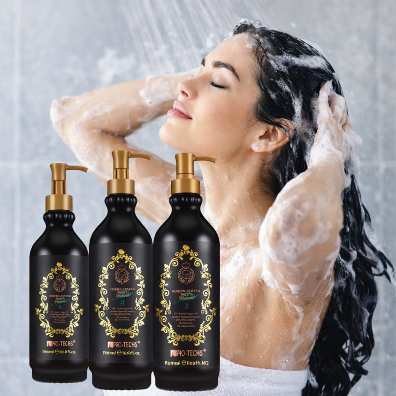 Кератинов шампоан PRO-TECHS Keratin 0+ Renewal Smooth №3 – трите разфасовки 250 мл, 500 мл и 1000 мл, професионален шампоан с кератин за гладка и възстановена коса