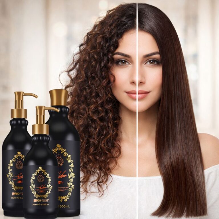 Кератинова терапия за нормално къдрави и чупливи коси PRO-TECHS Premium Collagen №2.2 – преди и след терапия, разфасовки 250 мл, 500 мл и 1000 мл